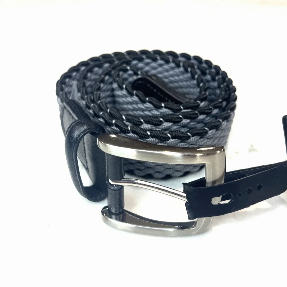 Walter Hagan Golf Belt Mens‎ Small 30/32 Stretch Basketweave Gray Black Buckle